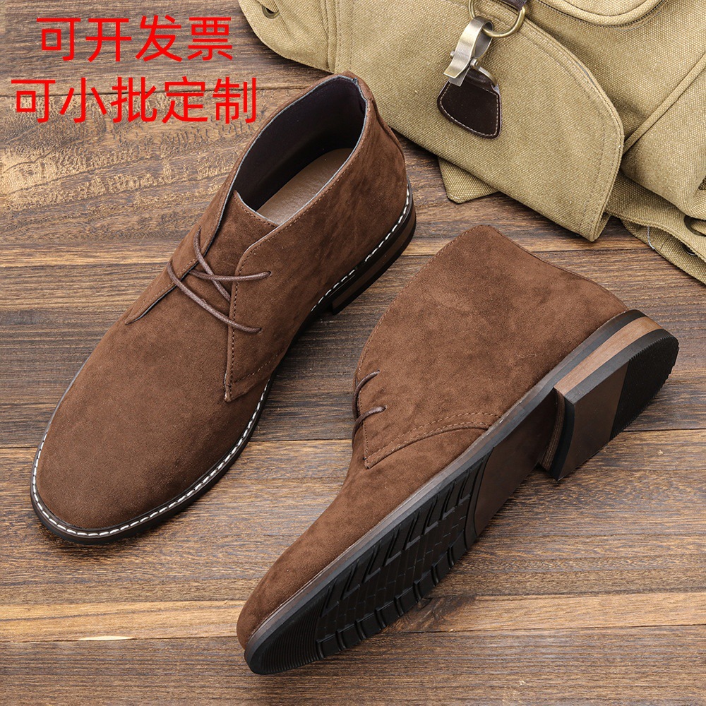 Men's Classic Desert Boots, Vintage Men's Shoes for Spring, Large Size Short Boots, Cross-Border Amazon Independent Site Hot-Selling Leather Shoes