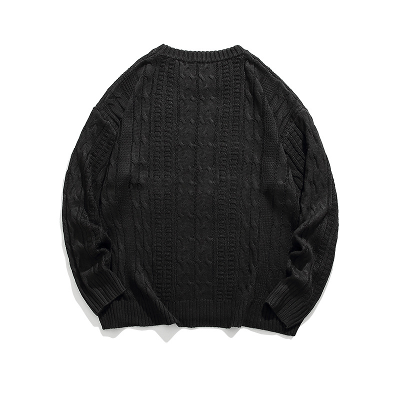 Herrenbekleidung trendige Herrenpullover für Herbst und Winter Stil einfarbig vielseitige Pullover Basis Strickpullover Herren Winter Stil_voghion.com