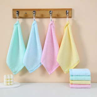 Bamboo Fiber Square Towel Wholesale 25*25 Kindergarten Hand Towel Thick Absorbent Kidsren's Household Small Towel Face Wash Kidsren's Towel