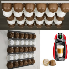 6-packs of 30cm Coffee Capsule Storage Rack Adhesive Strips, Dual-purpose Space-saving Wall-mounted No-drilling Coffee Organizer