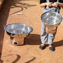 不锈钢家用火盆便携式木炭烧烤盆户外室内烧烤炉乔迁火盆取暖批发