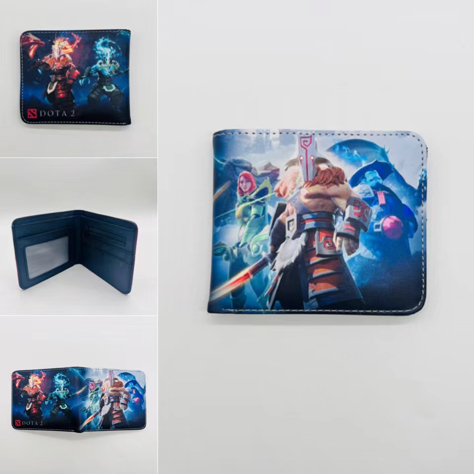 Dota2 periferia del juego Dota 2logo logo billetera estudiantes hombres y mujeres billetera corta billetera billetera tarjeta