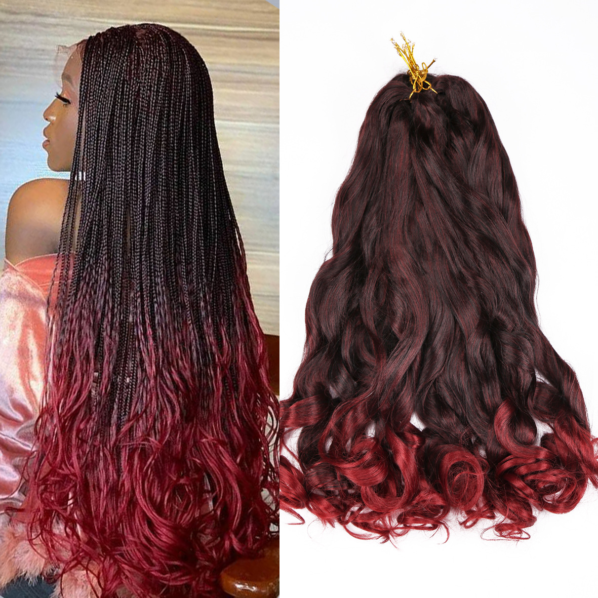 French Curls peluca ganchillo africano gran ondulación trenza loose wave crochet hair