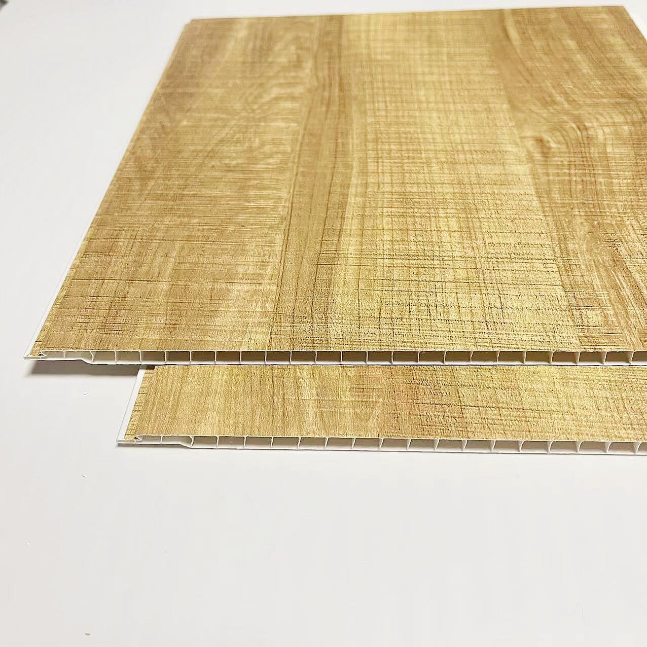 250MMX7MM/2. 3kgpvc hebilla Placa de grano de madera película integrada panel decorativo techo