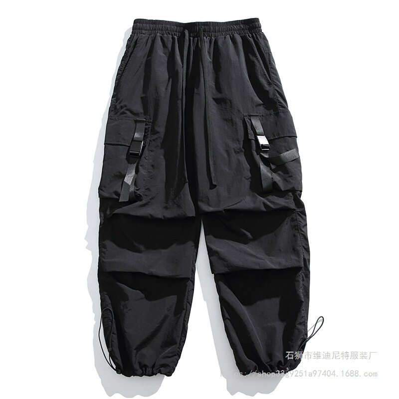 Cross-border popular American-style work pants for men, loose wide-leg paratrooper tactical pants, lightweight ice silk quick-dry sports casual pants