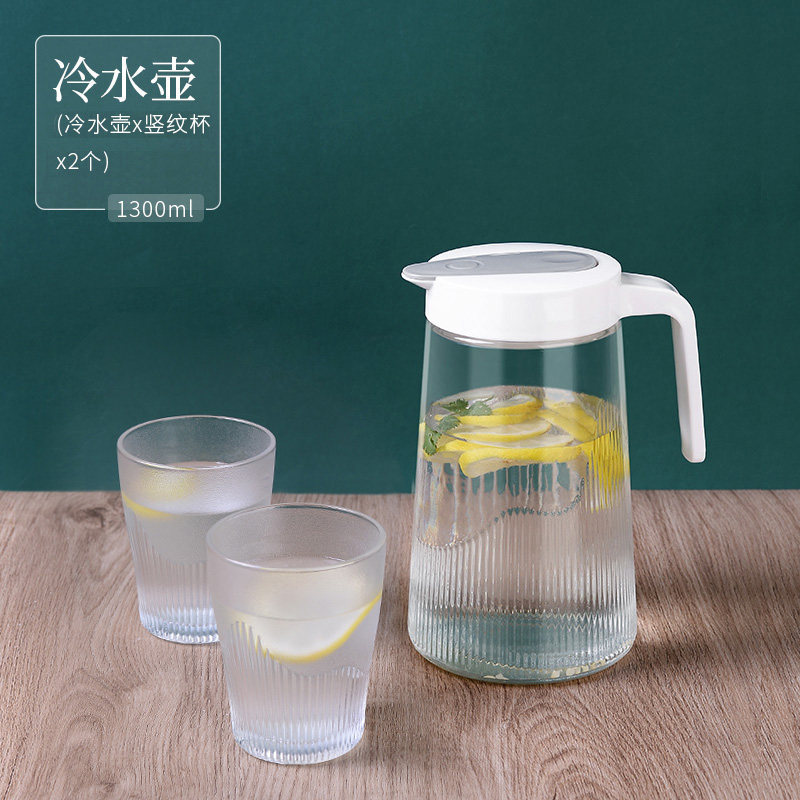 Gran capacidad ins hervidor de agua transparente engrosado hervidor de agua fría conjunto de hervidor de agua fría casero hervidor de jugo de vidrio