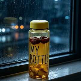 透明直筒 my bottle 水杯单层塑料简约 ins 风户外健身随手杯