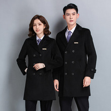冬季毛呢大衣职业装男女中长款柜台珠宝物业售楼部呢子工作服外套