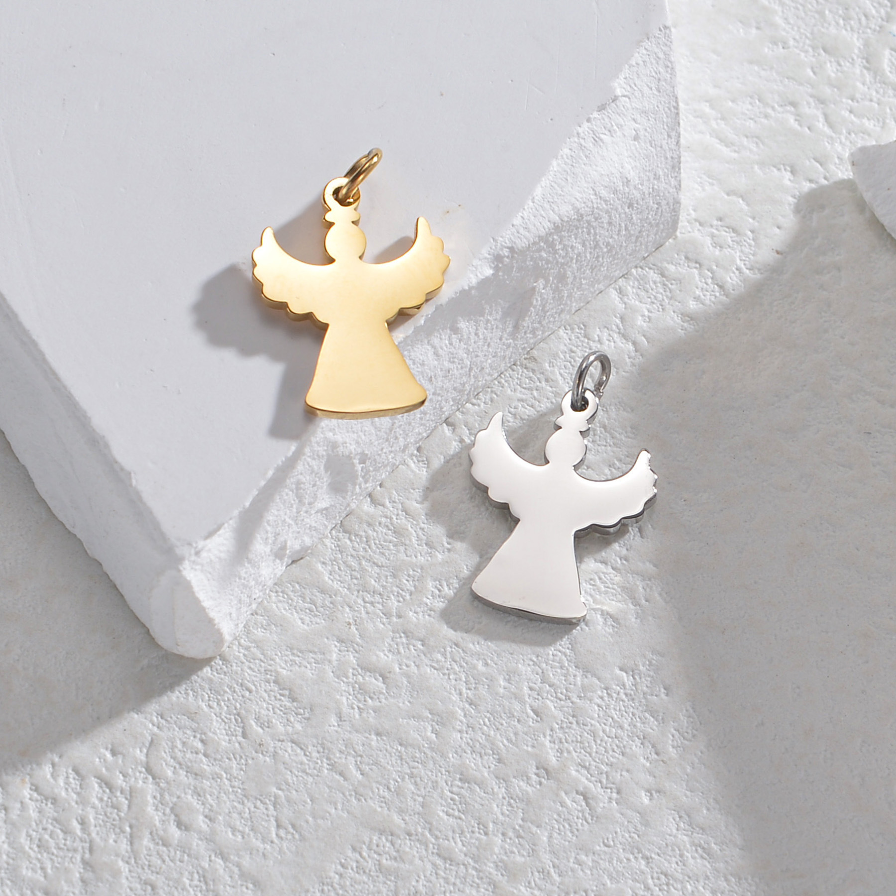 18K Real Gold Plated Plating Material 1 Piece 201 Stainless Steel Angel Pendant