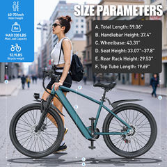 自行车EBIKE选26寸电动助力山地自行车锂电池代步电辅车