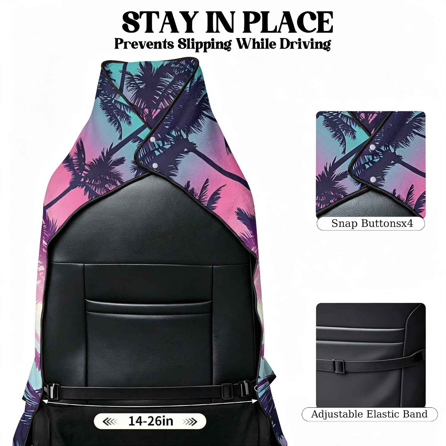 Printed bath towel and car seat cover 2-in-1, ultra-fine fiber outdoor beach and car dual-use universal seat cushion