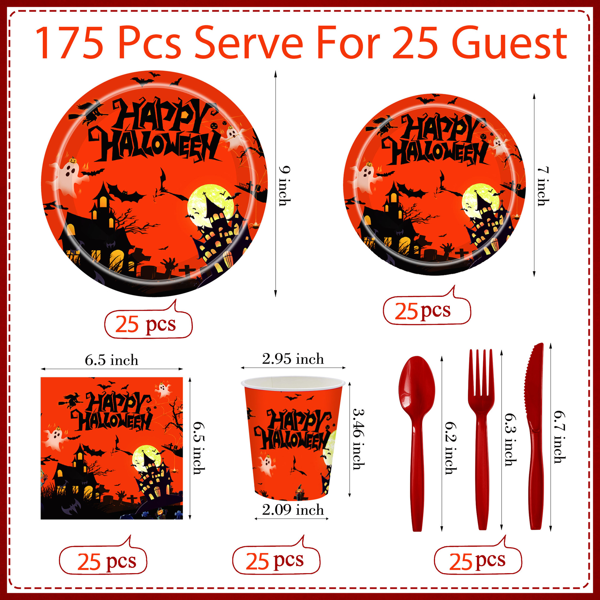 Nuevo juego de vajilla desechable para fiesta de Halloween transfronteriza, fiesta de amigos de la familia, plato de papel desechable
