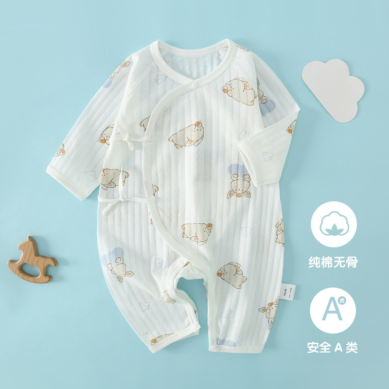 Baby clothes summer thin newborn jumpsuit cotton boneless 0-6 months baby climbing suit class a air conditioning suit Baby clothes summer thin newborn jumpsuit cotton boneless 0-6 months baby climbing suit class a air conditioning suit