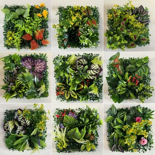跨境25*25米兰混合草坪仿真植物墙绿植墙面装饰假花草高仿真