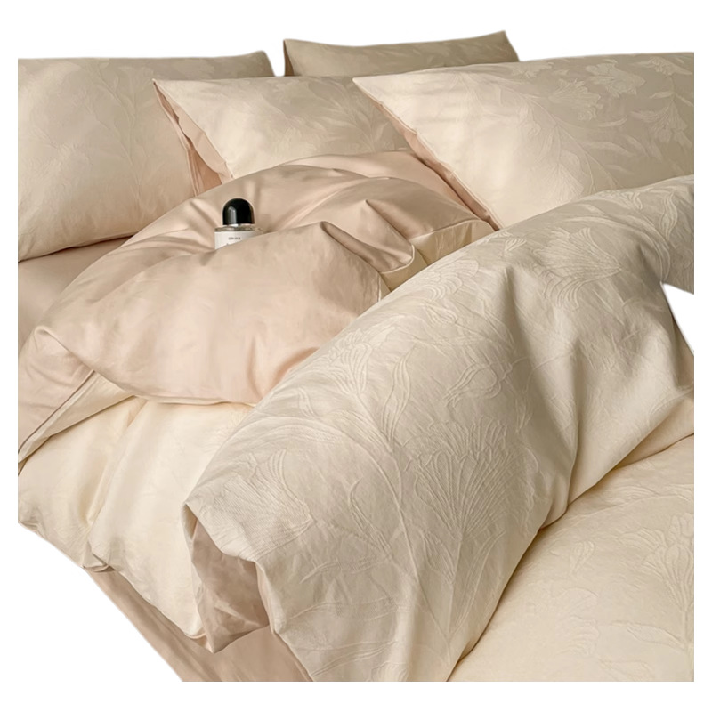 Cama de hilo de doble capa de algodón de cuatro piezas, sábana de algodón grueso, funda de edredón, dormitorio individual, traje de tres piezas 2025 nuevo 3