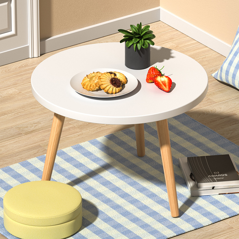 원형 테이블 흰색 직경 30-30 높이 단단한 나무 다리