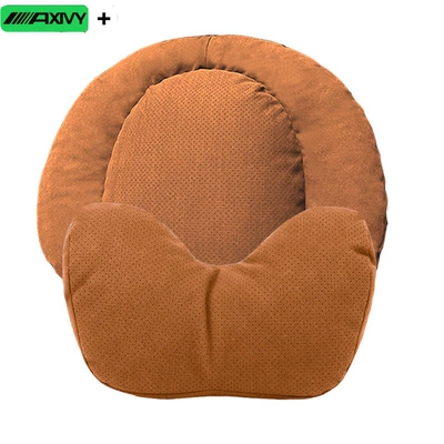 Waist support, seat for Tesla, cute and - two-year-warranty-1-set-of-car-grade-accessories-no-1-lumbar-support-u-shaped-pillow-perforated-in-cognac-brown