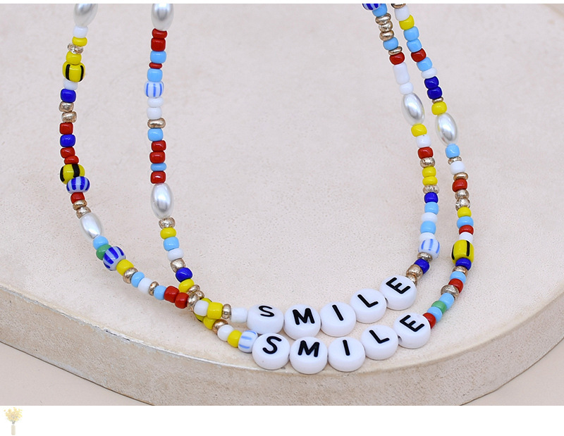 1 Piece Vacation Geometric Letter Beaded Imitation Pearl Alloy Women's Necklace display picture 4