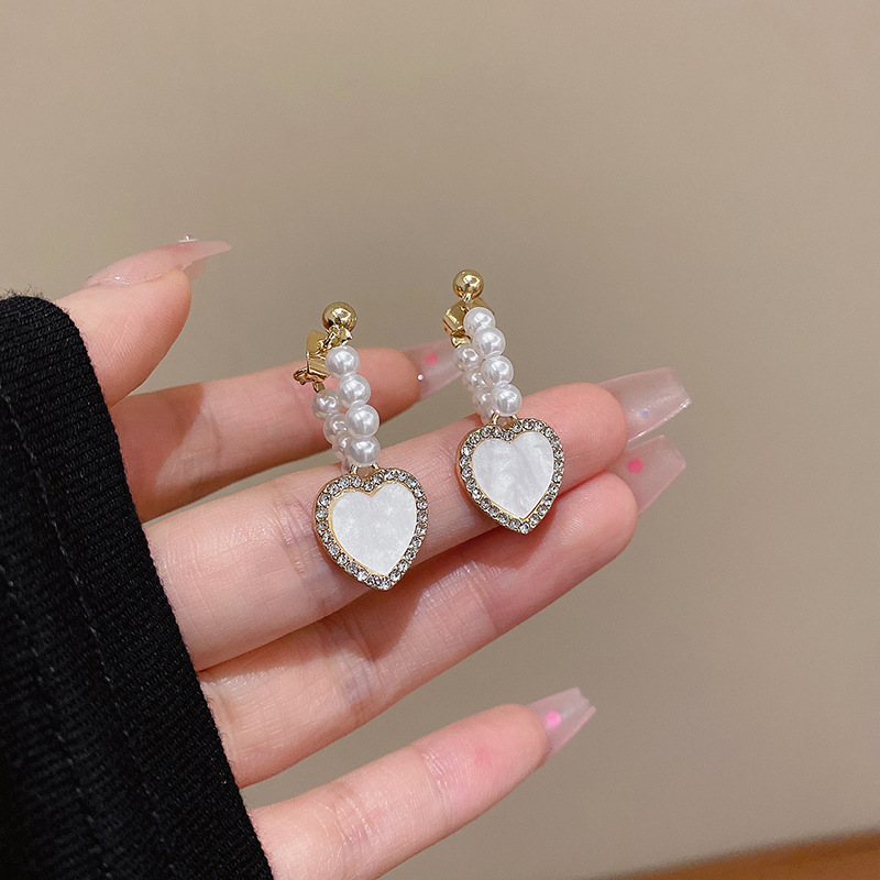 Brand retro design elegant earrings pearl