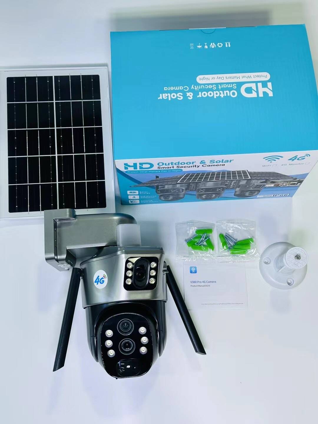 V380太阳能监控器360度手机远程室外夜视全景家用高清10