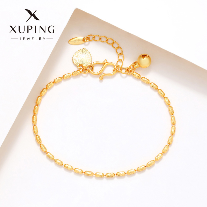 Copper geometric bamboo bracelet