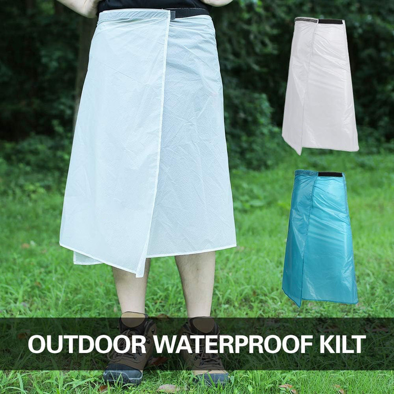 Outdoor Waterproof Apron Snow Skirt Nylon Silicone Coated Fabric Camping Mountaineering Men and Women Portable Quick Rain Skirt Ultra-Light Poncho