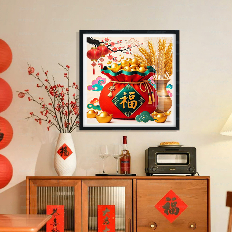 [Algodón importado] Mona Lisa Real Bordado a mano de Daifu-Sui Sui Ping An Feliz y auspicioso image 6