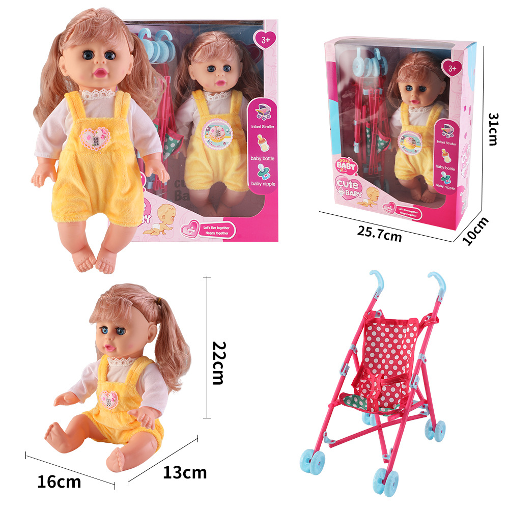 Juguetes para niños, niñas, carro inteligente, 14 pulgadas muñecas, carro de bebé, princesa