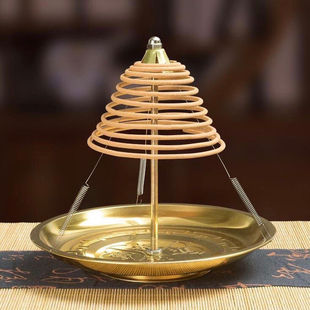 Retractable stainless steel coil incense holder sandalwood incense holder incense burner tower incense incense dispenser mosquito Chang Zhen