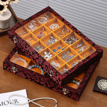 唐卡收纳盒放文玩手串的盒子珠宝戒指耳饰首饰收纳盒新款龙纹带盖