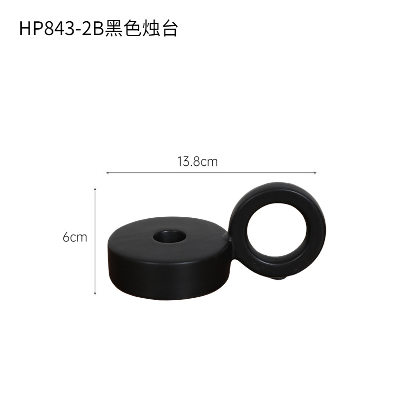 Geométrico blanco y negro candelabro de cerámica decoración estilo simple blanco y negro titular de la vela base del hogar Decoración suave al por mayor