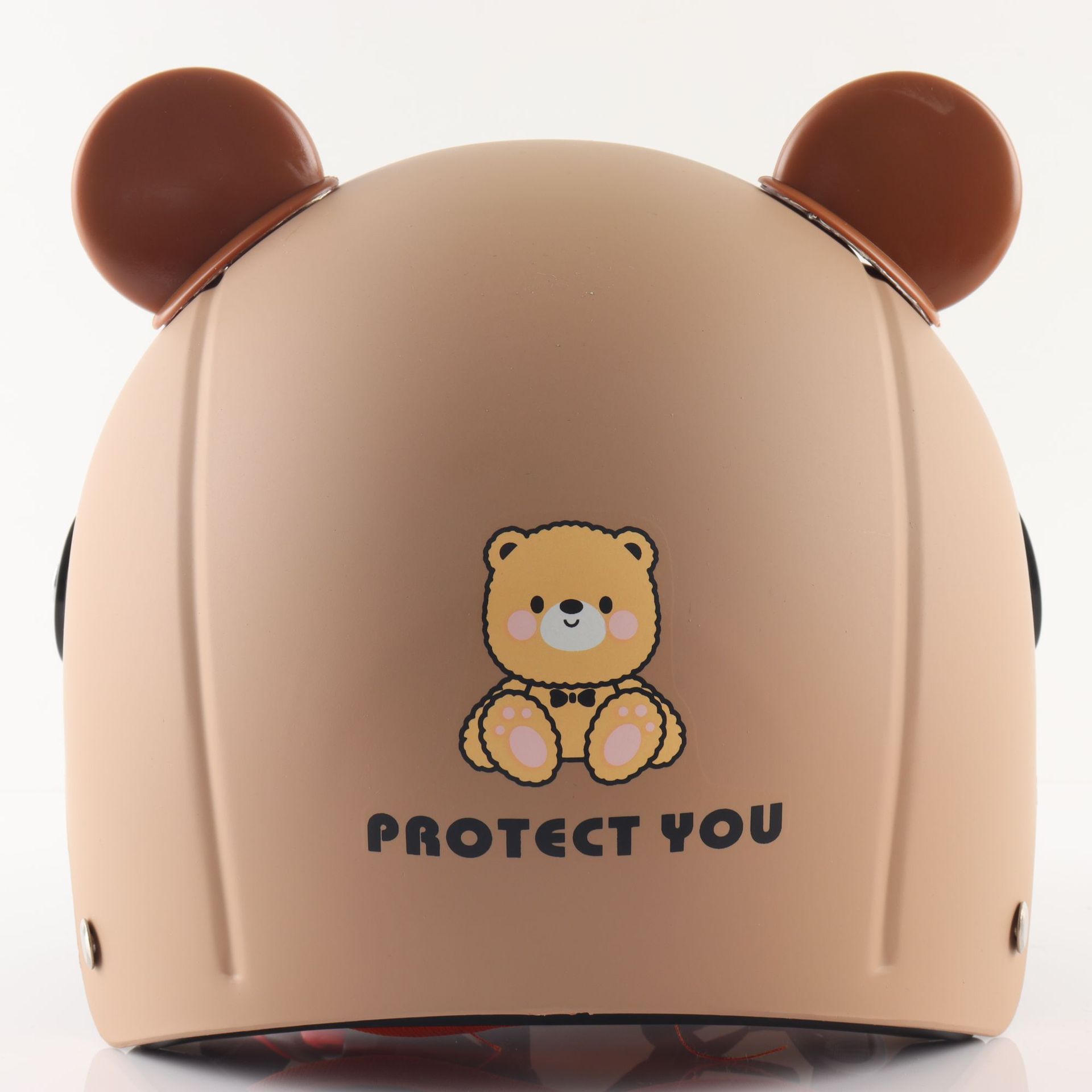 Cross-Border Exclusive Supply of Electric Vehicle Children's Helmets, Cartoon Cute Half-Helmets, Bear-Shaped Helmets for Kids, Students, and Babies for Cycling