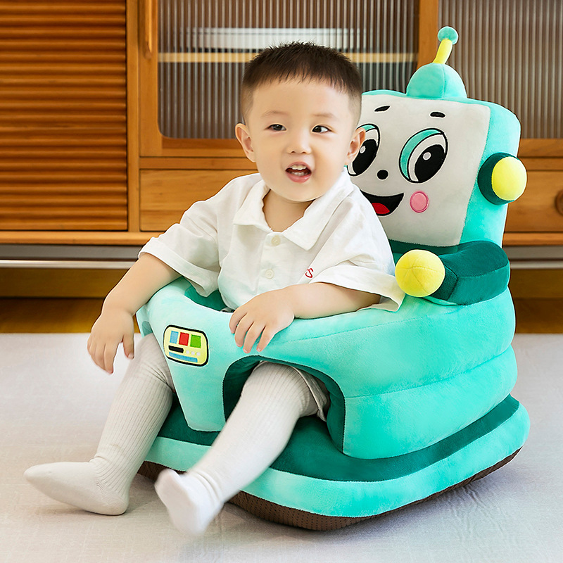 跨境新款婴幼儿防摔毛绒座椅卡通宝宝学坐沙发练习坐姿靠背餐椅子|undefined