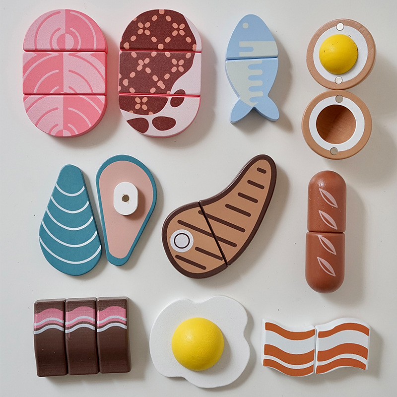 Frutas magnéticas para niños de madera, verduras, postres de simulación, juegos de casas, utensilios de cocina, juguetes educativos