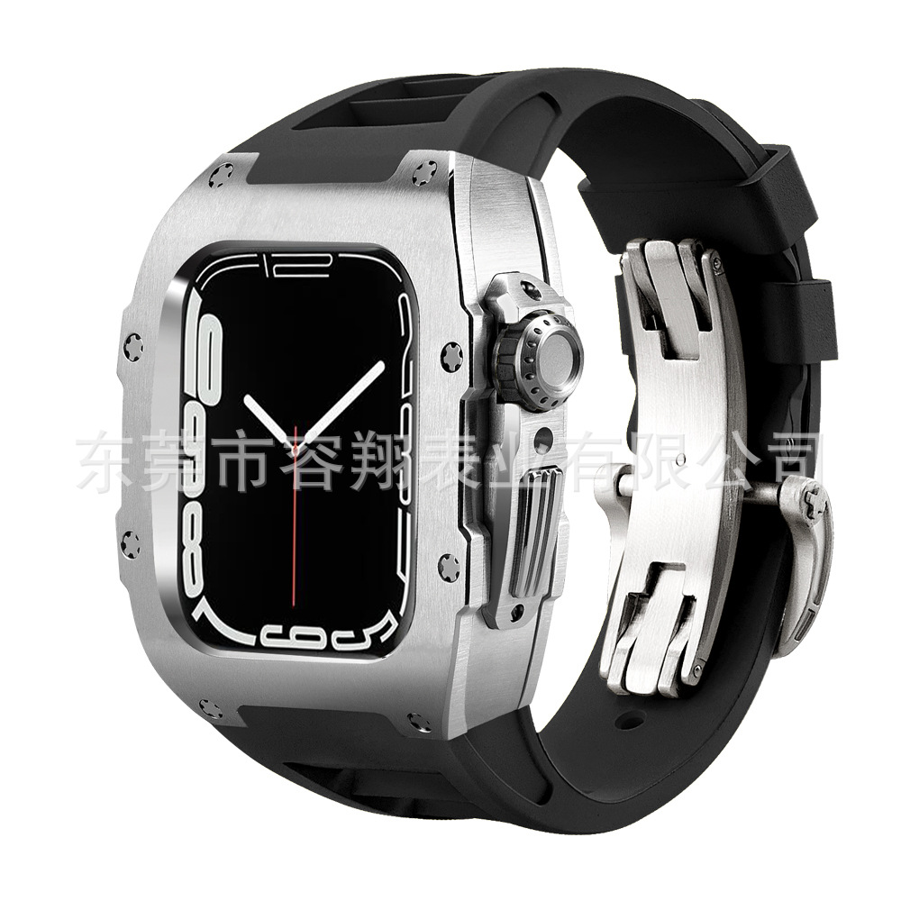 Adecuado para Apple applewatch 8/7/6/5 modificado reloj Correa protectora Shell iwatch caja de reloj de acero inoxidable