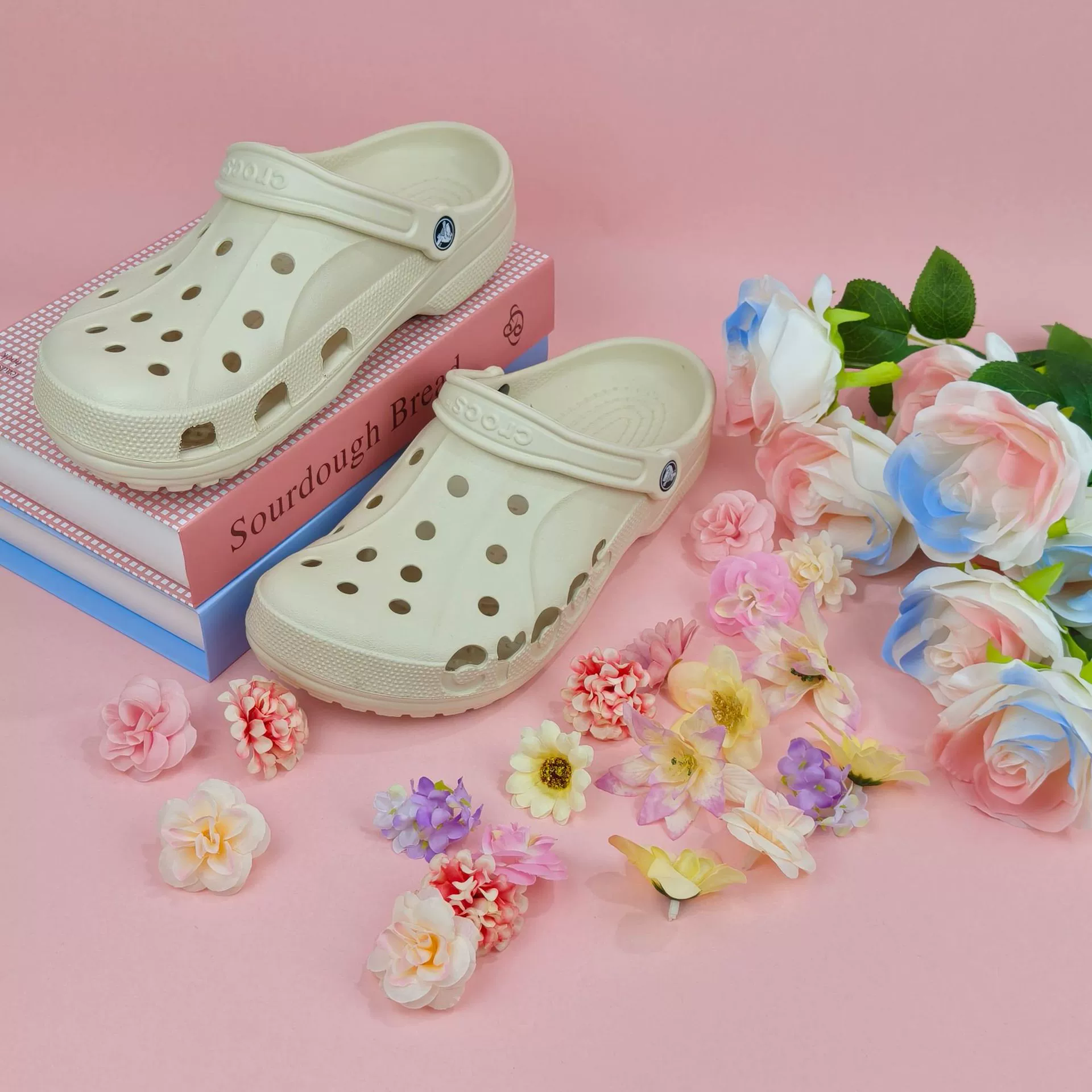 Сабо Crocs Star Baya унисекс для пар, уличные пляжные нескользящие сандалии с закрытым носком, увеличивающие рост.