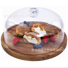 亚马逊热销木质圆形蛋糕托盘甜品糕点托盘婚礼桌面蛋糕展示托盘