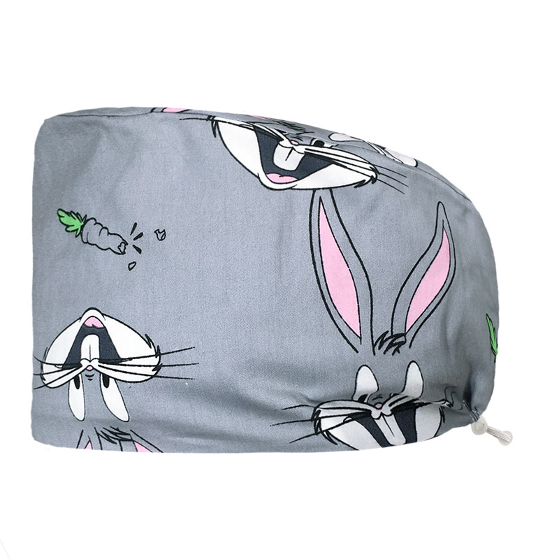 Algodón puro impreso casquillo de la enfermera tapa médica hogar tapa de la cocina aceite de catering a prueba de humo anti-pelo sombrero de trabajo de la enfermera