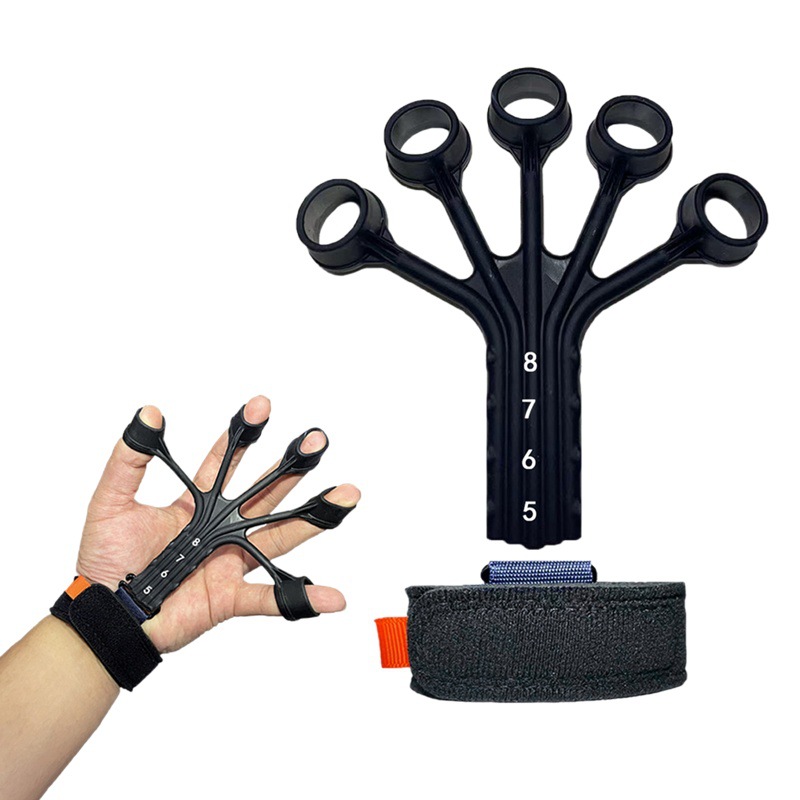 Ejercitador de cinco dedos de silicona, fortalecedor de agarre, entrenador de dedos, venta directa de fábrica