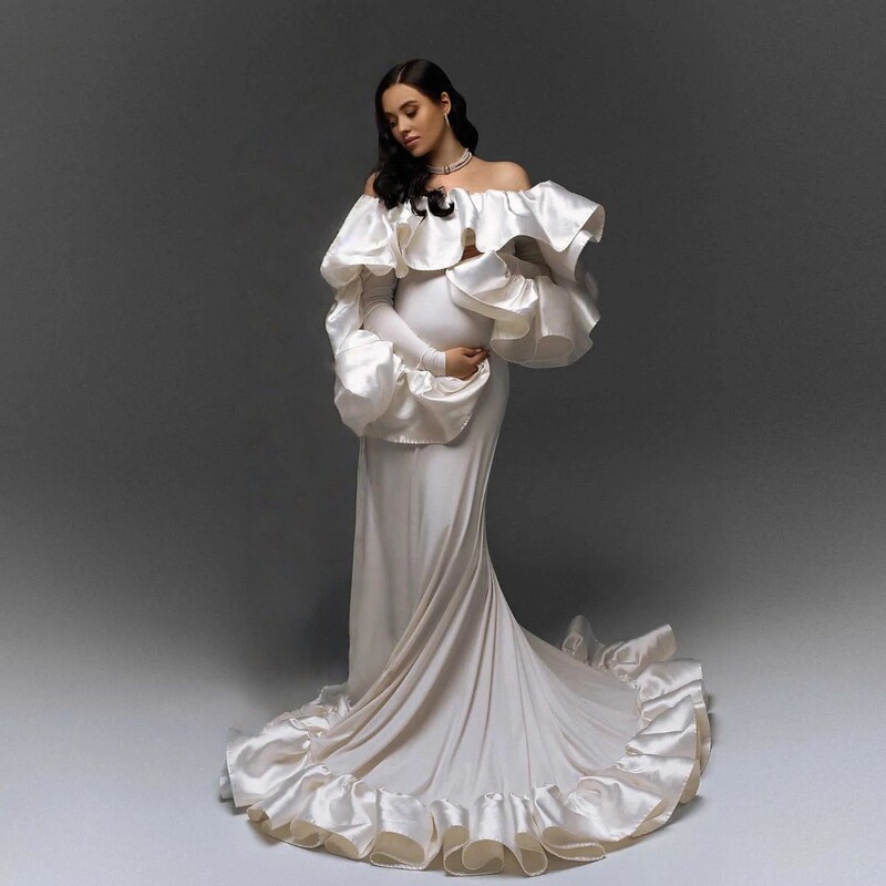 Cross-Border Maternity Dress for Photo Shoots, New Style Trailing Gown for Photography, Slim-Fit Fishtail Dress for Pregnant Women Cross-Border Maternity Dress for Photo Shoots, New Style Trailing Gown for Photography, Slim-Fit Fishtail Dress for Pregnant Women