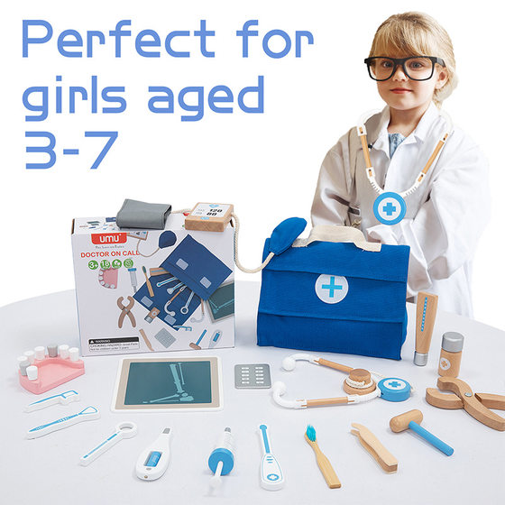 Children's Early Education Simulation Play House Makeup Bag Doctor suit Puzzle Small Kitchen Role Play Wooden Toys
