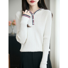 跨境2025秋冬季高腰显瘦长袖安迪绒针织衫连帽外穿毛衣女冬潮新款