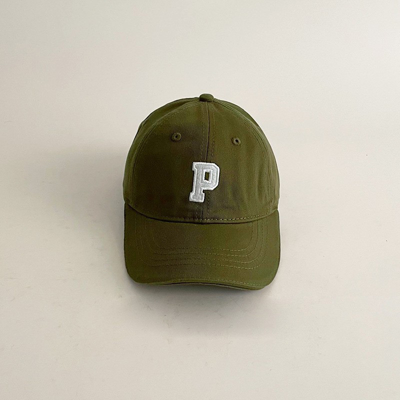Coreano ins sombrero infantil simple letra P sombrero de béisbol para niños personalidad bebé moda versátil sombrero de lengua de pato moda