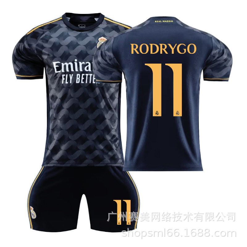 2324 Real Madrid fuera de zafiro azul Jersey N ° 10 Modrich 7 Winnie Croc 5 Bellingham fútbol uniforme traje