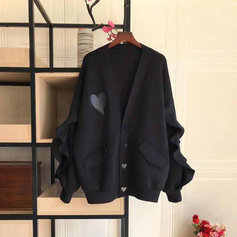 Spring and Autumn Korean Style Plus Size 150kg Fat Tops Lace Bat Sleeve Loose Casual Age Reducing Tops Jacket Spring and Autumn Korean Style Plus Size 150kg Fat Tops Lace Bat Sleeve Loose Casual Age Reducing Tops Jacket