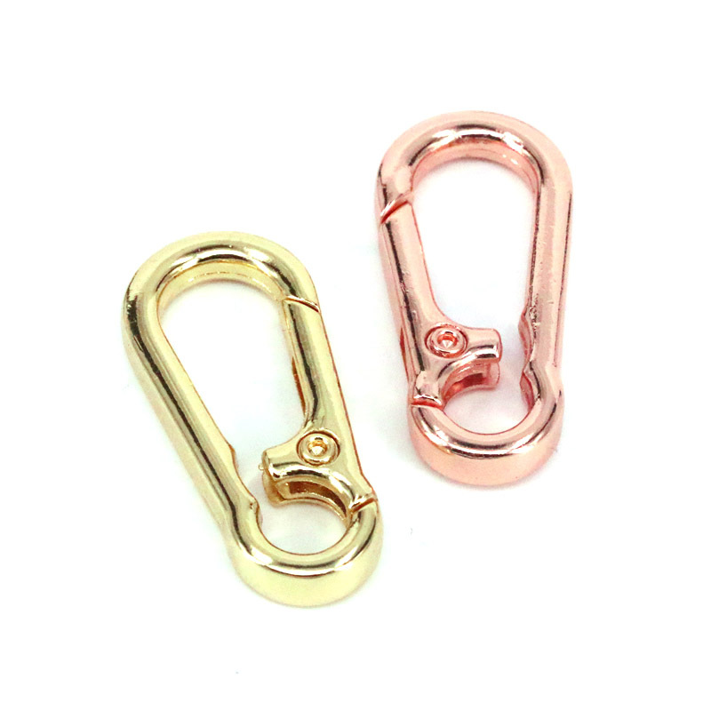 New Copper Gold-plated Open Buckle Geometric Shape Spring Buckle Keychain display picture 3