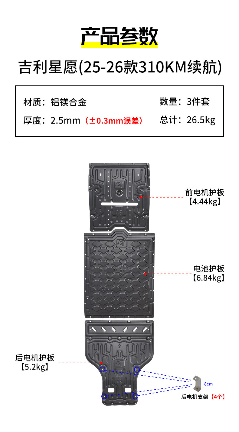 Geely Xingyuan Chassis Guard Battery Guard Motor Guard Xingyuan Special Modification Parts 310Km Range 410Km