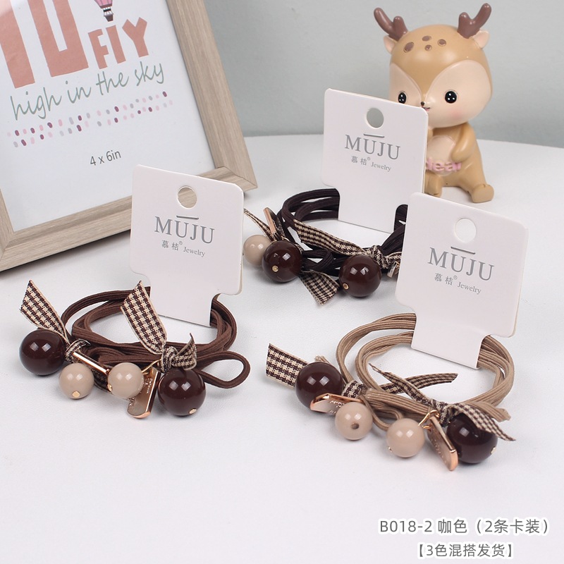 [Carga de tarjeta] sensación de alto nivel coreano de cabello de código de barras de moda de alta elasticidad de cabello anillo de cabello correa de cola de caballo