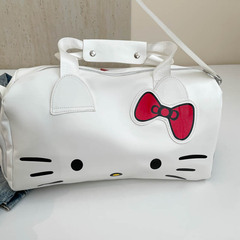 ハローキティ漫画かわいい大きなバッグショルダーリボンハローキティポータブルフィットネスバッグクロスボディトラベルバッグ