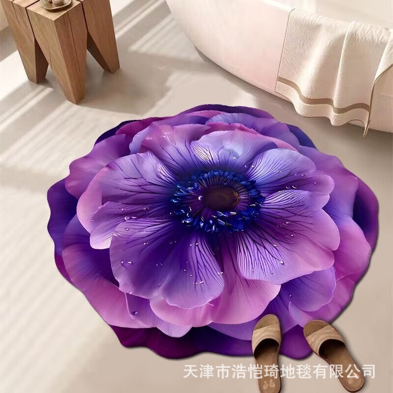 3D立体特殊形状大花珪藻泥フロアマット浴室フロアマット吸水性と汚れ防止浴室滑り止め速乾性フットマット|undefined